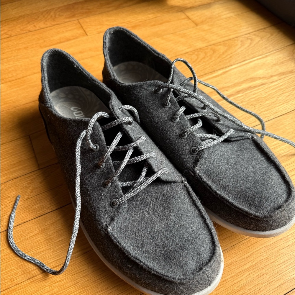Gray wool OluKai, men’s size 10 shoes.